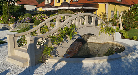 Teich mit Brücke